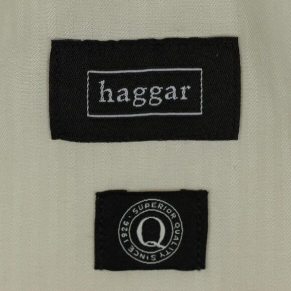 Haggar Men's Size 42x32 Cream Comfort Waist Flat Front Khaki Pants - Picture 7 of 9